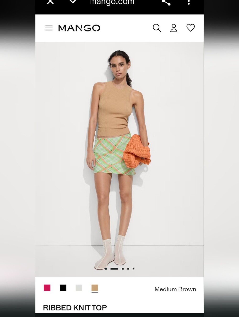Mango MNG Karl Rib Knit Tank Top